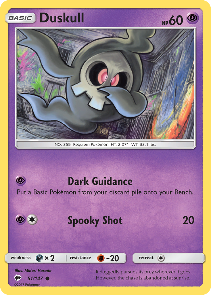 Duskull - 51/147 - Burning Shadows SM3 - Common