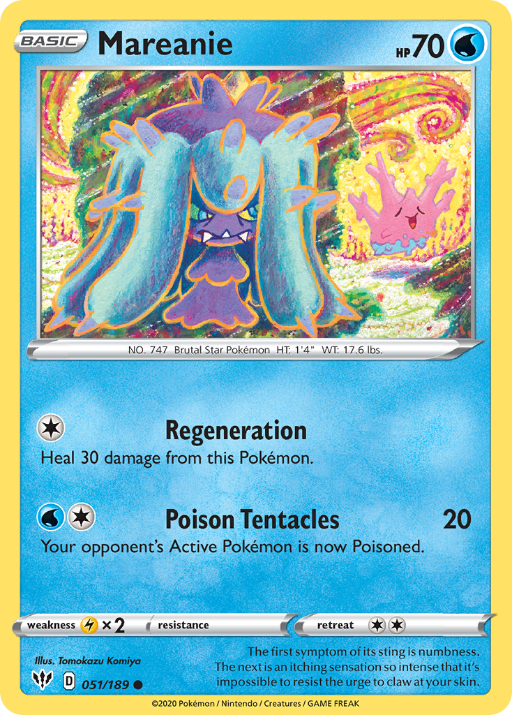 Mareanie - 51/189 - Darkness Ablaze SWSH3 - Common
