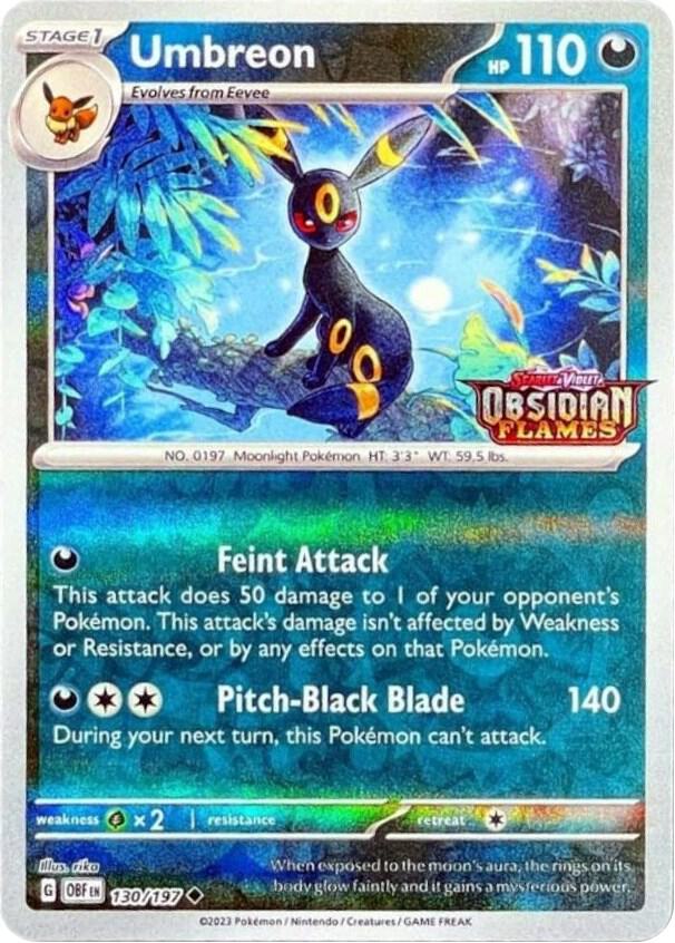 Umbreon - 130/197 - STAMPED PROMO ESPAÑOL Obsidian Flames SV3 - Uncommon