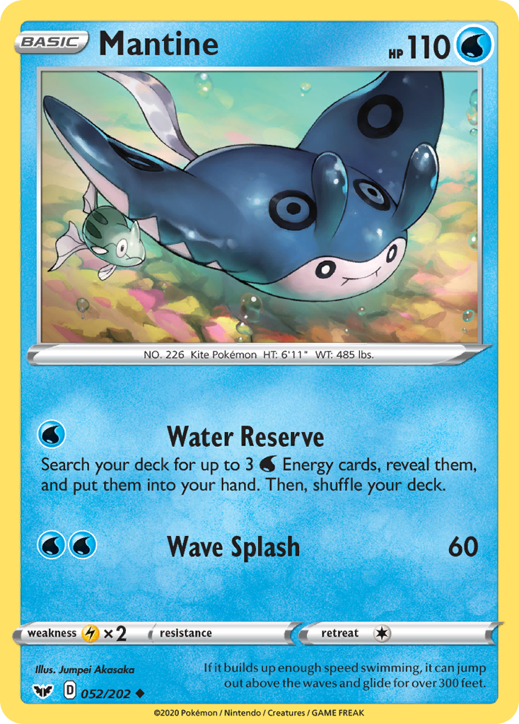 Mantine - 52/202 - Sword & Shield SWSH1 - Uncommon
