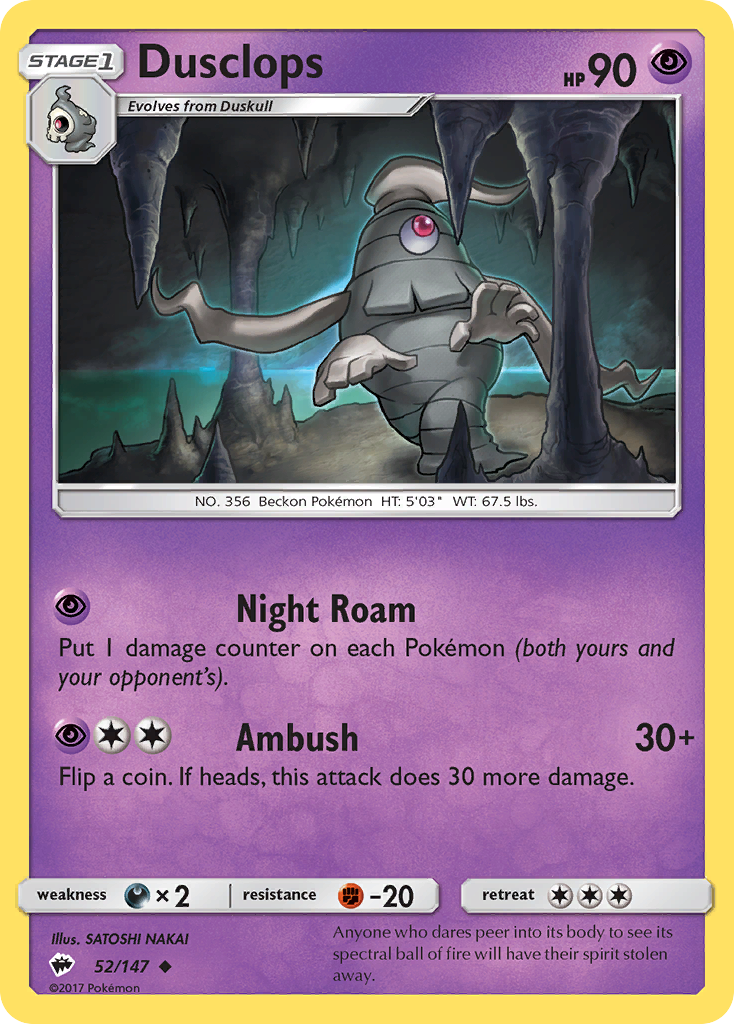 Dusclops - 52/147 - Burning Shadows SM3 - Uncommon