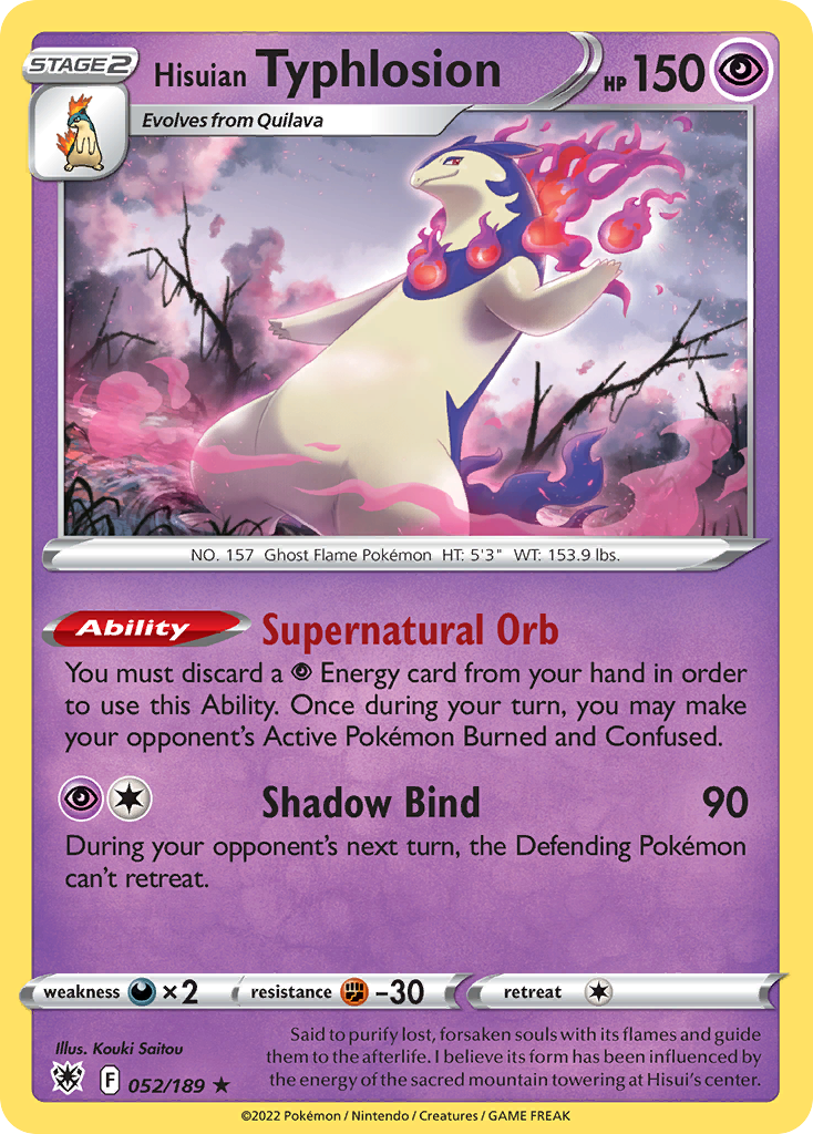 Hisuian Typhlosion - 52/189 - Astral Radiance SWSH10 - Rare Holo