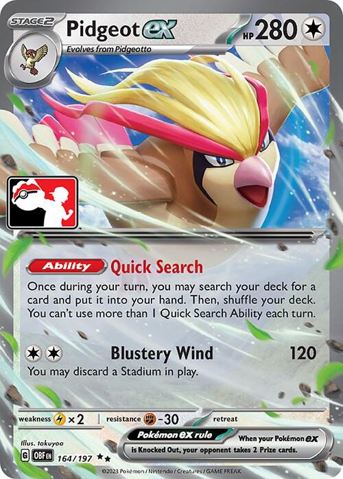 Pidgeot ex (Play Prize Series 4) - 164/197 - ESPAÑOL Obsidian Flames SV3 - Double Rare