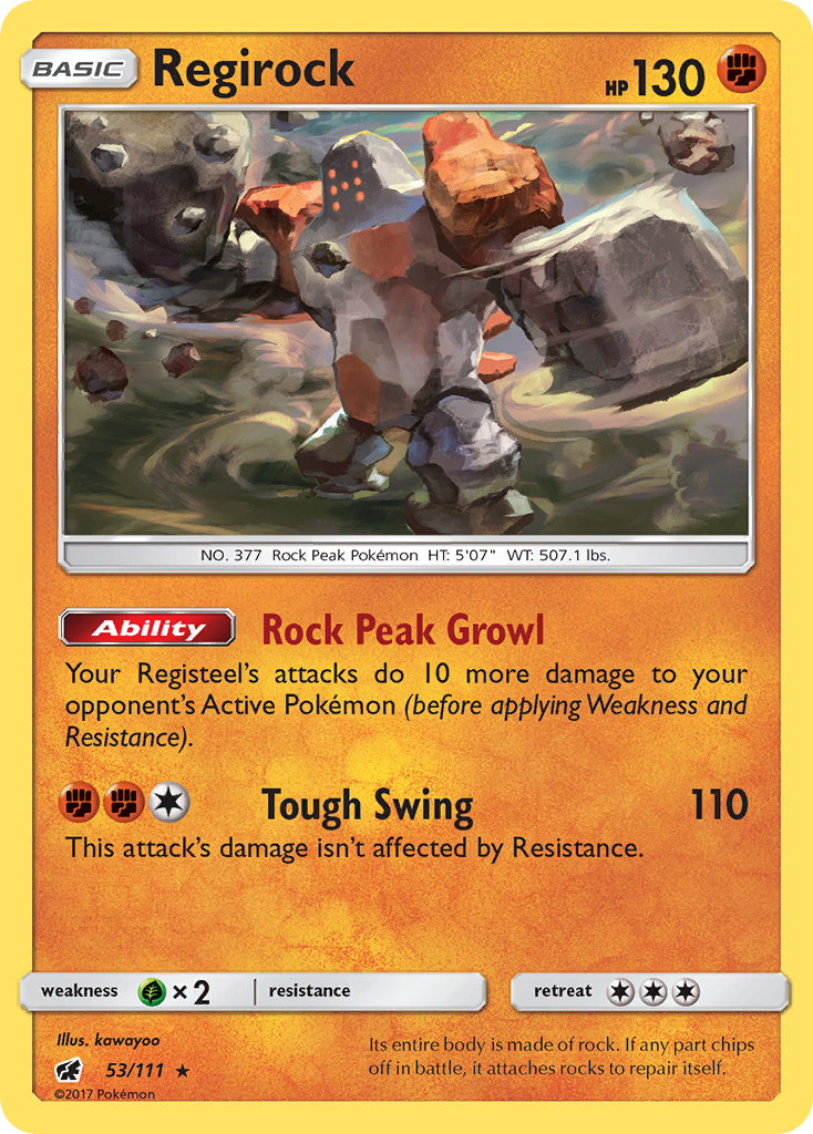 Regirock - 53/111 - Crimson Invasion SM4 - Rare