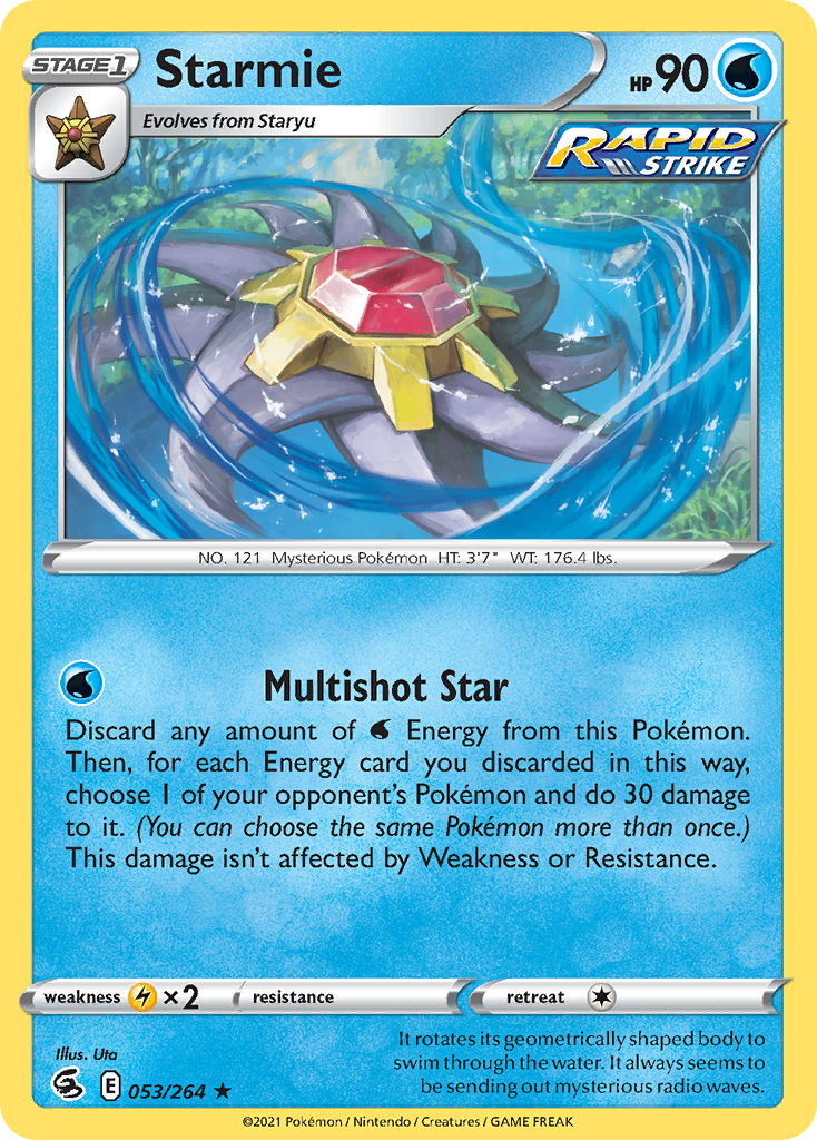 Starmie - 53/264 - Fusion Strike SWSH8 - Rare Holo