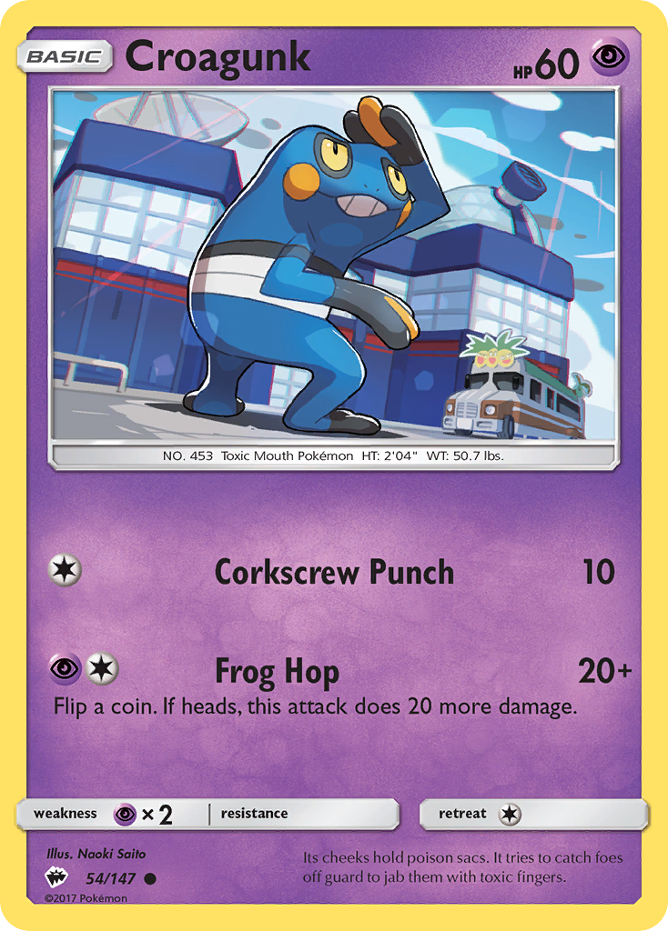 Croagunk - 54/147 - Burning Shadows SM3 - Common