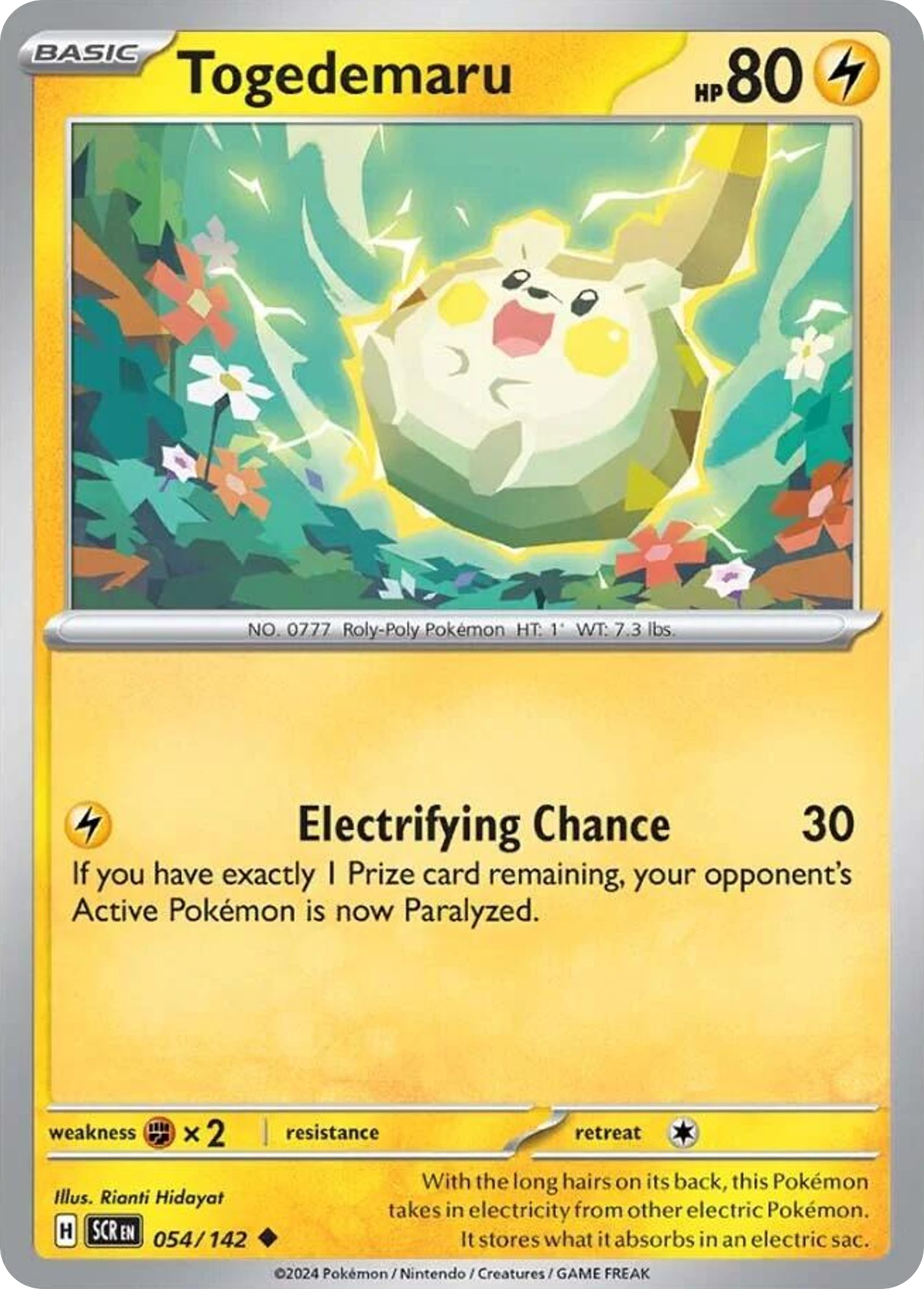 Togedemaru - 54/142 - Stellar Crown SV7 - Uncommon