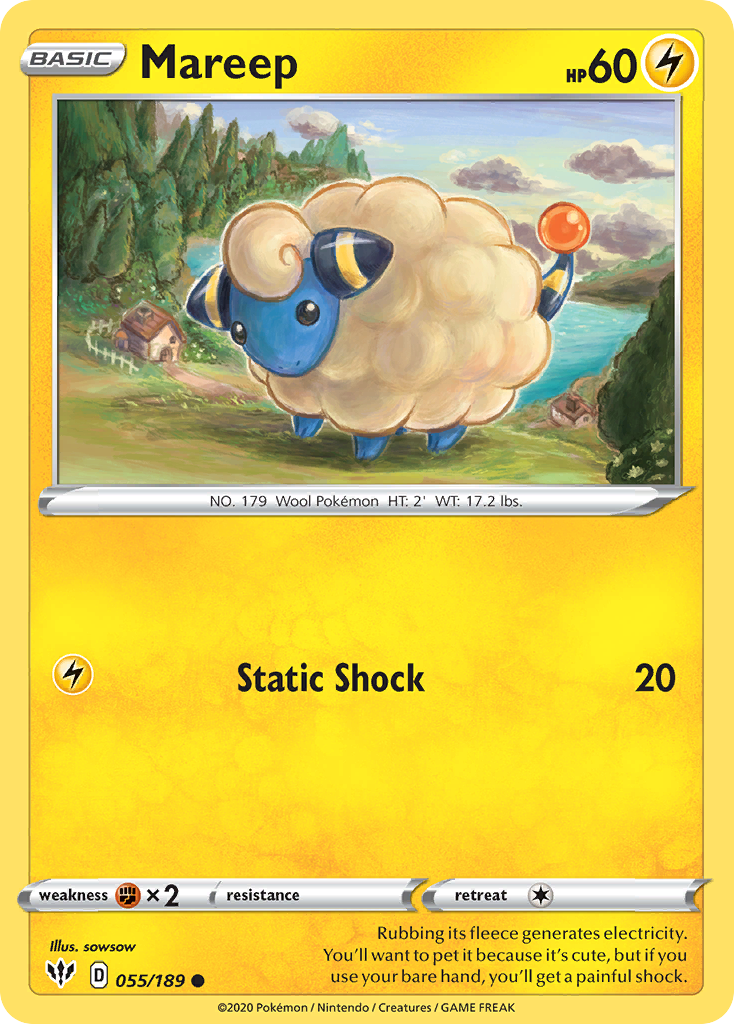 Mareep - 55/189 - Darkness Ablaze SWSH3 - Common