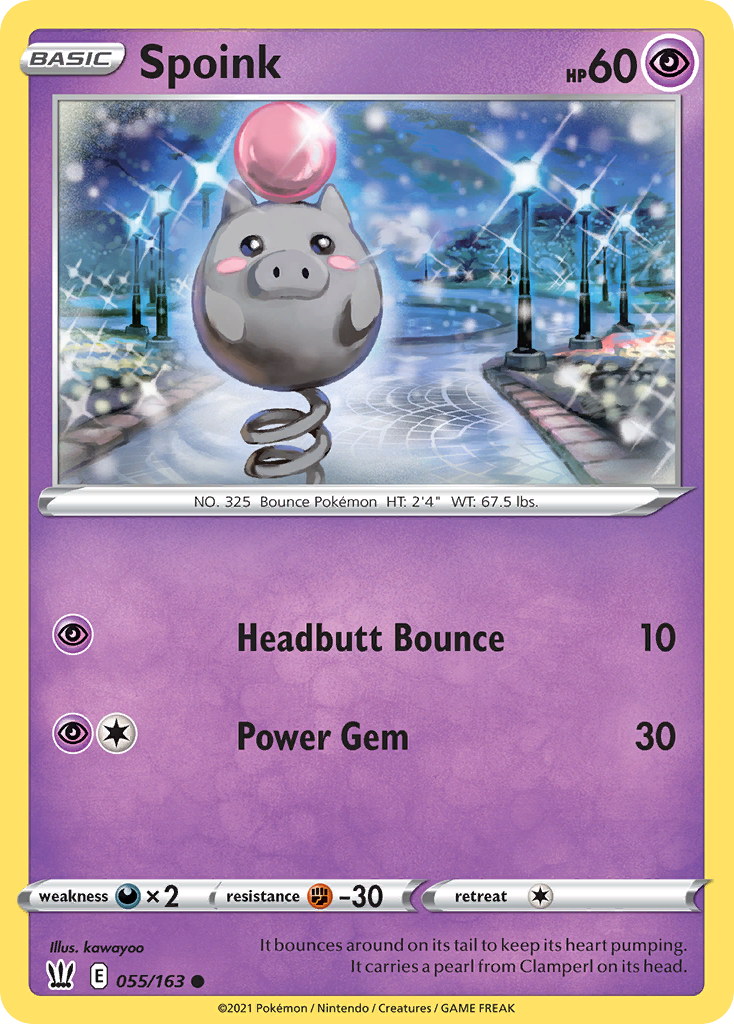 Spoink - 55/163 - Battle Styles SWSH5 - Common