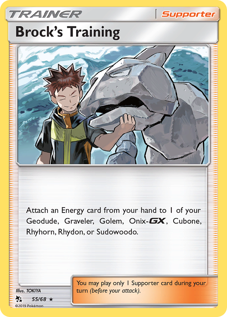 Brock's Training - 55/68 - Hidden Fates SM115 - Rare Holo