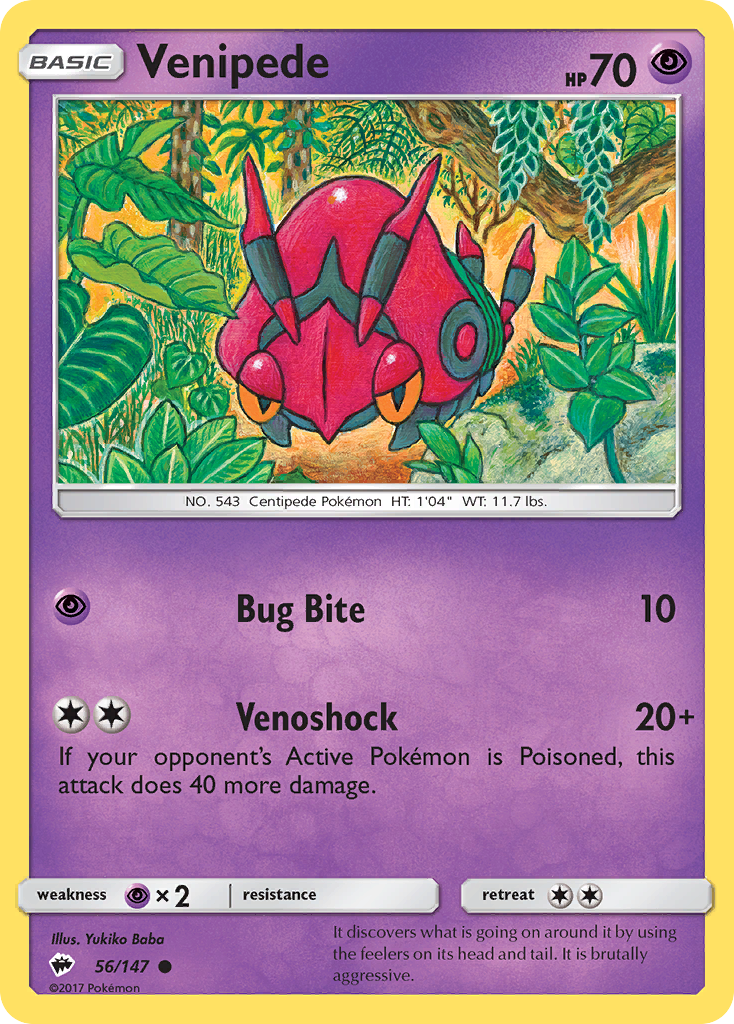Venipede - 56/147 - Burning Shadows SM3 - Common
