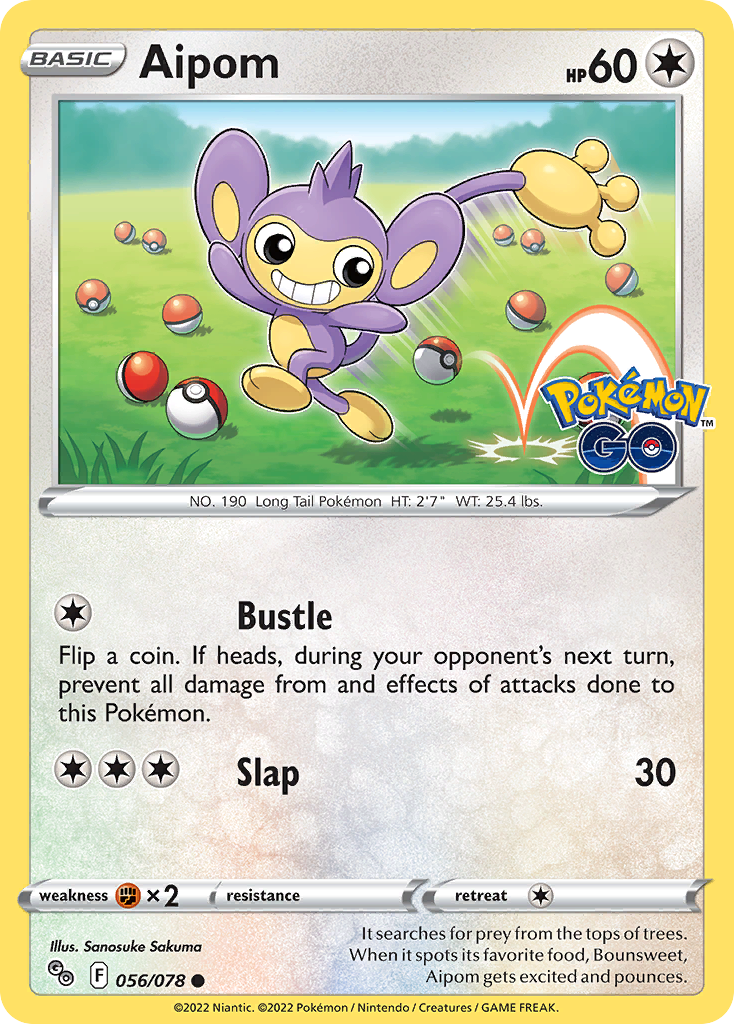 Aipom - 56/78 - Pokémon GO PGO - Common