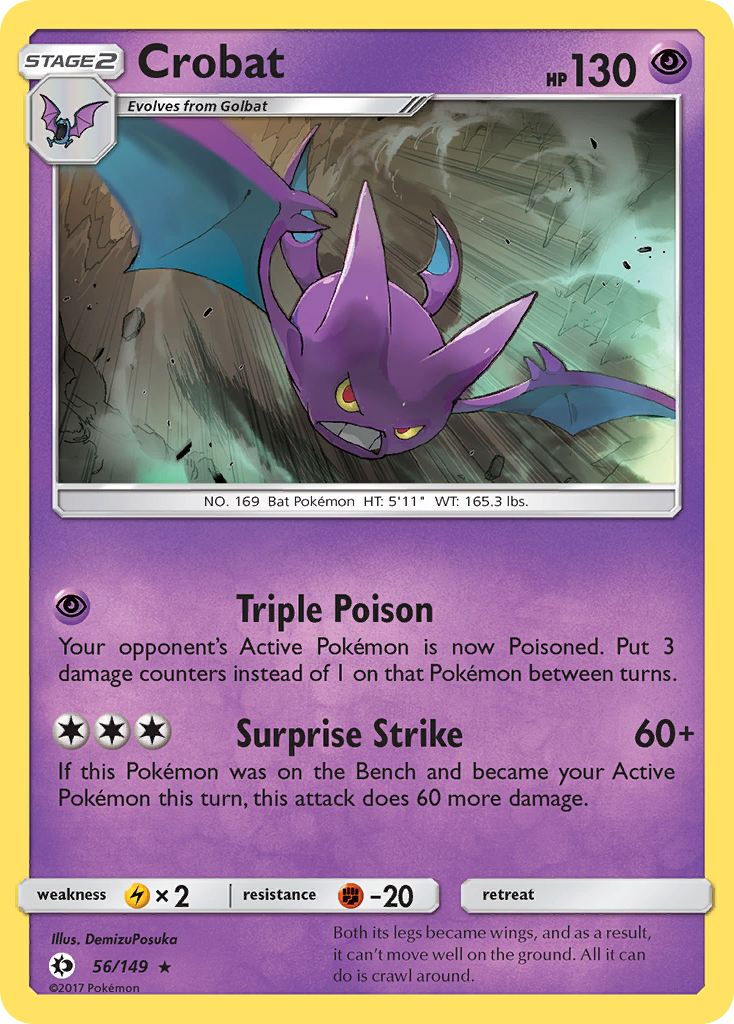 Crobat - 56/149 - Sun & Moon SM1 - Rare Holo