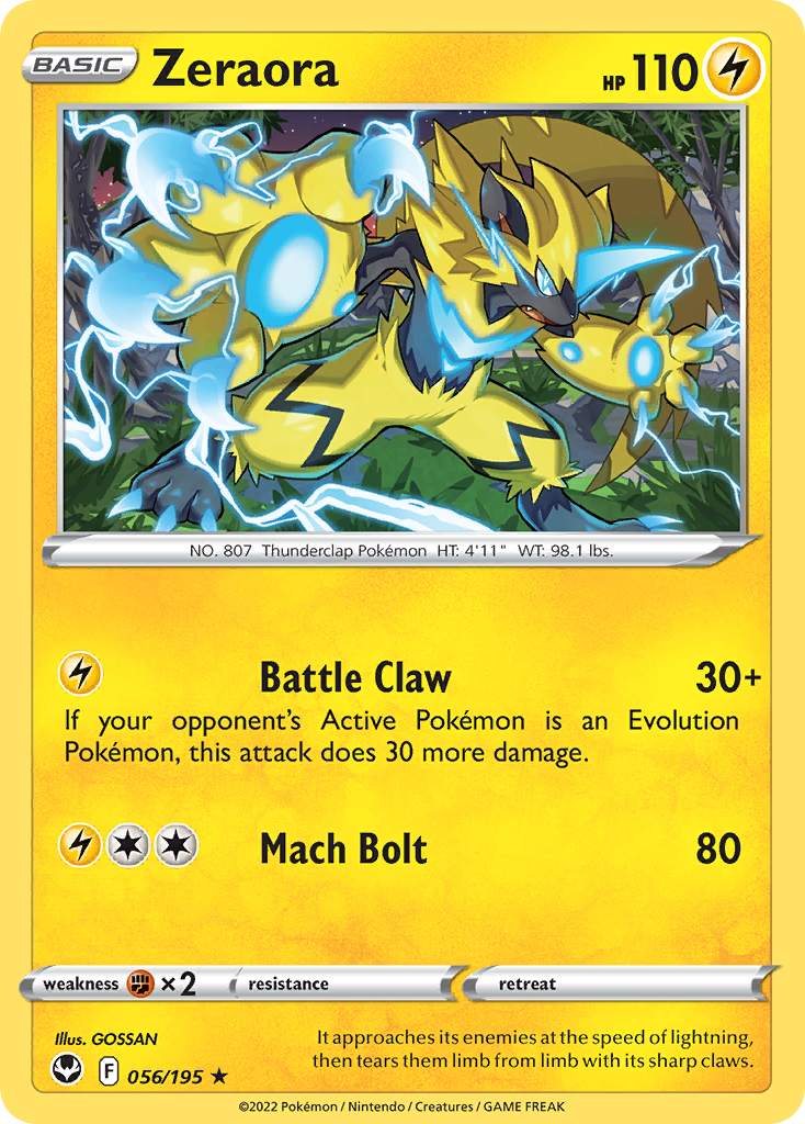 Zeraora - 56/195 - Silver Tempest SWSH12 - Rare