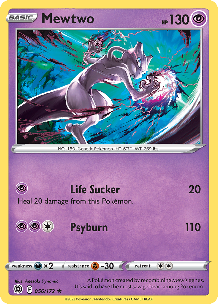 Mewtwo - 56/172 - Brilliant Stars SWSH9 - Rare