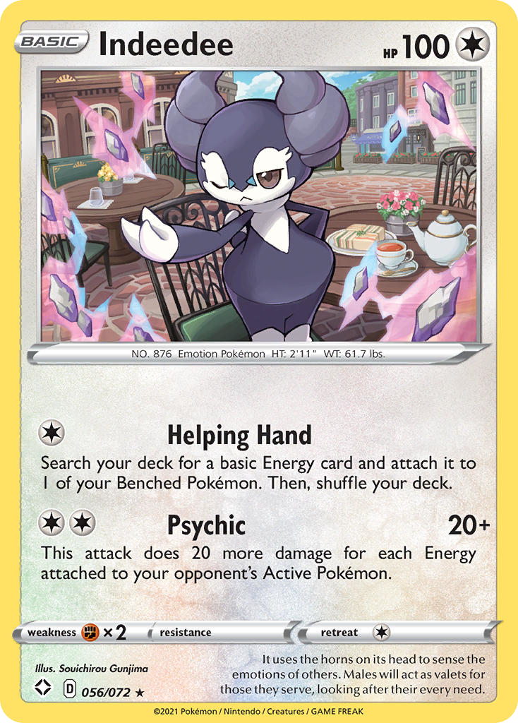 Indeedee - 56/72 - Shining Fates SWSH45 - Rare Holo