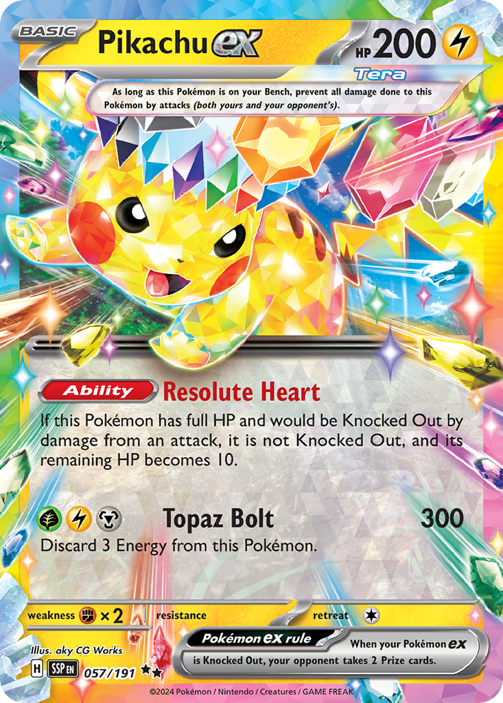 Pikachu ex - 57/191 - Surging Sparks SV8 - Double Rare
