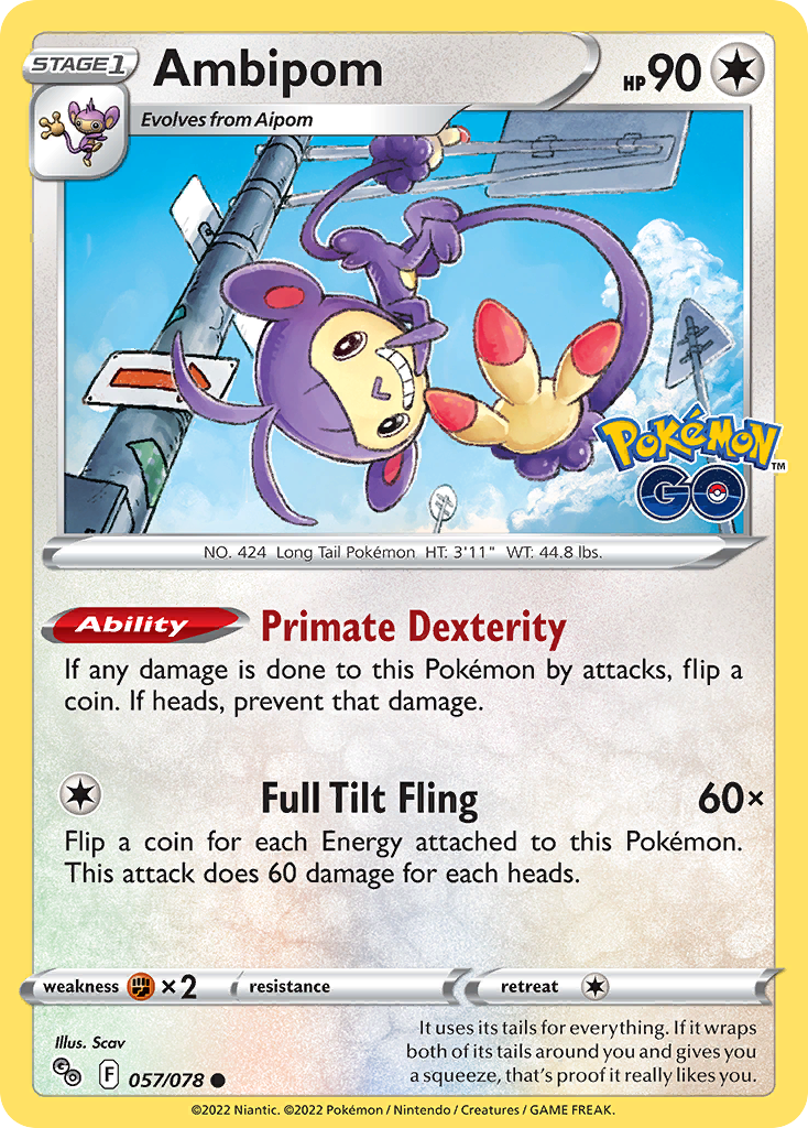 Ambipom - 57/78 - Pokémon GO PGO - Common