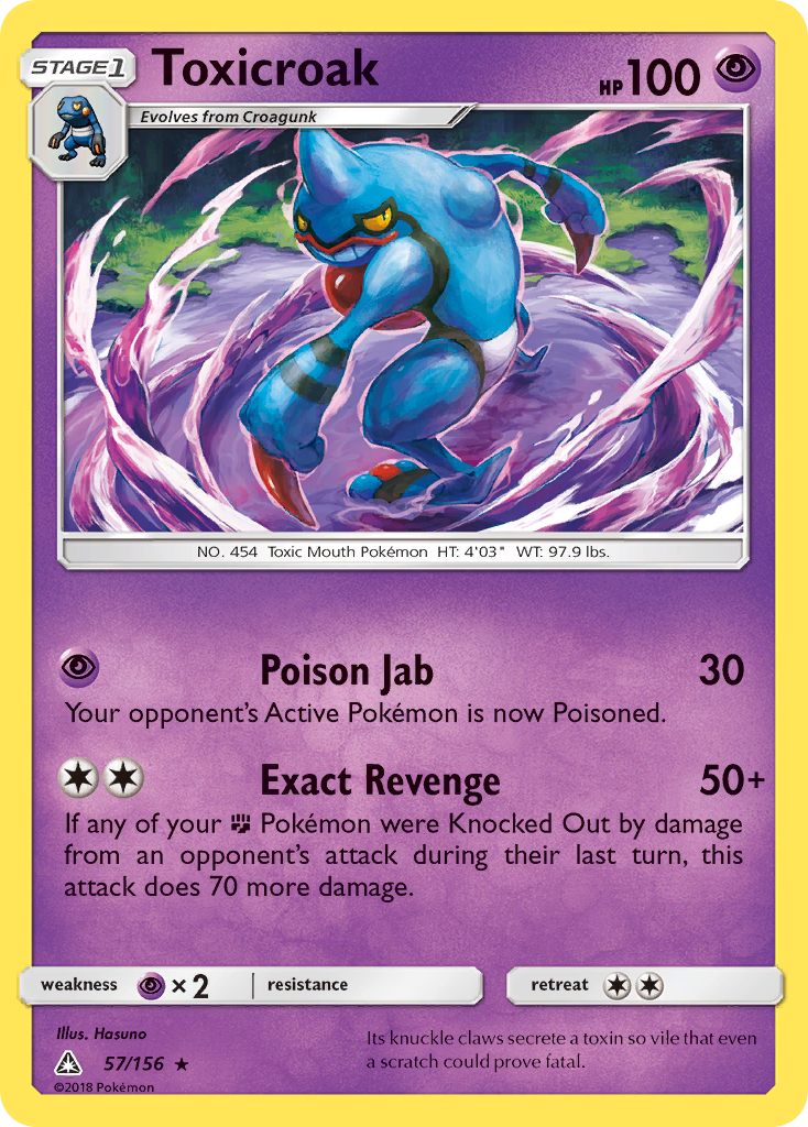 Toxicroak - 57/156 - Ultra Prism SM5 - Rare