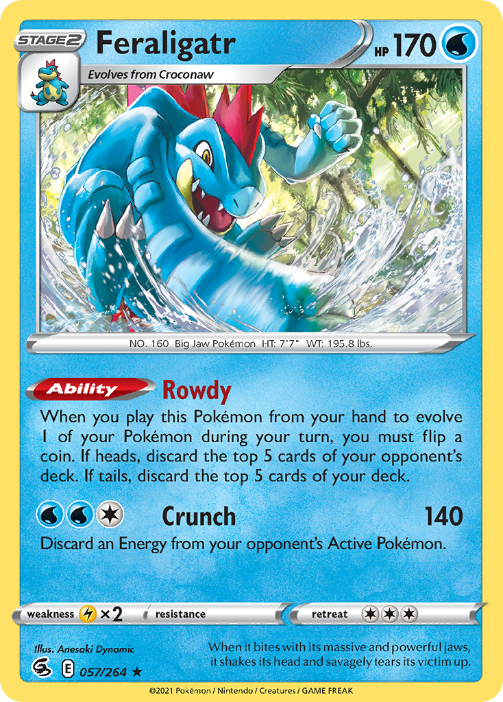 Feraligatr - 57/264 - Fusion Strike SWSH8 - Rare Holo