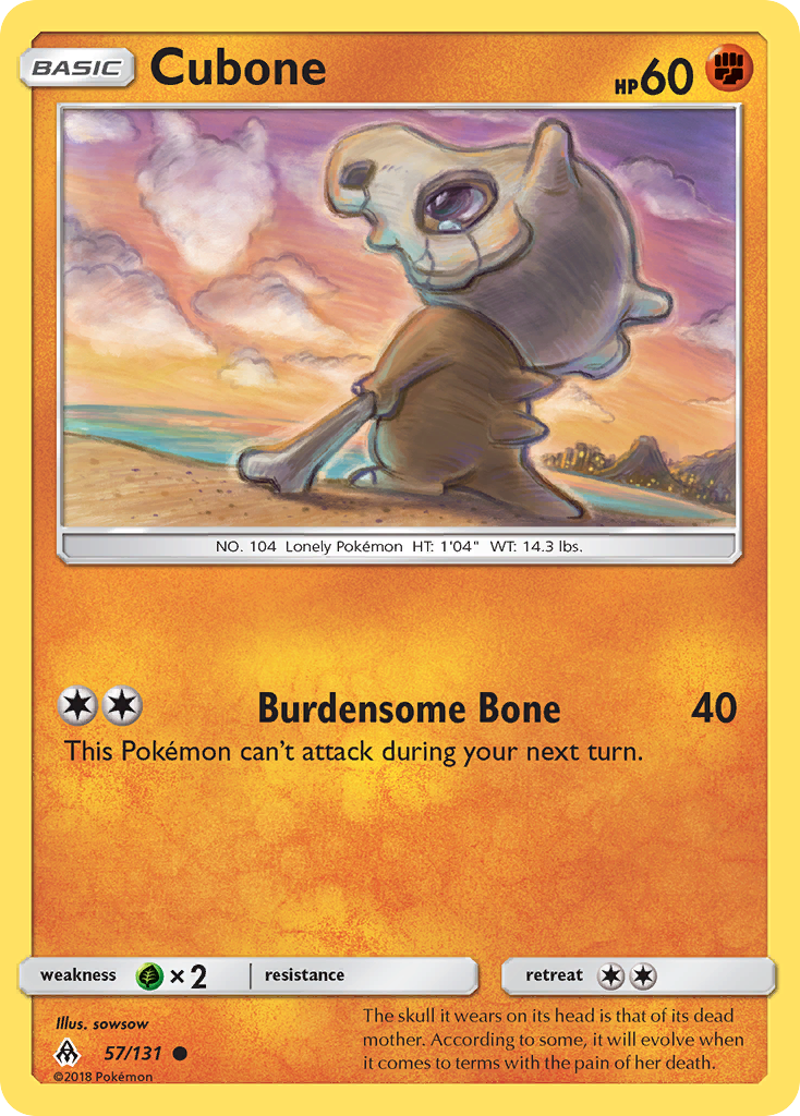 Cubone - 57/131 - Forbidden Light SM6 - Common