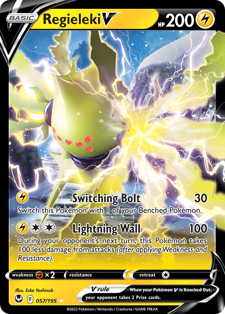 Regieleki V - 57/195 - Silver Tempest SWSH12 - Rare Holo V