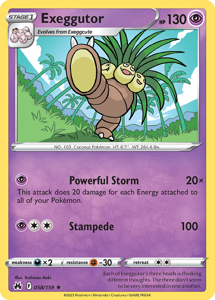 Exeggutor - 58/159 - Crown Zenith SWSH12PT5 - Rare
