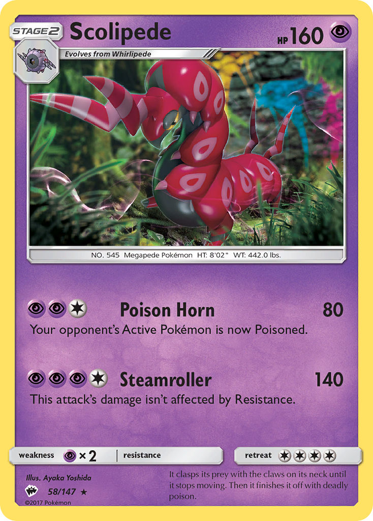 Scolipede - 58/147 - Burning Shadows SM3 - Rare