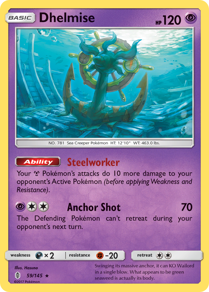 Dhelmise - 59/145 - Guardians Rising SM2 - Rare Holo