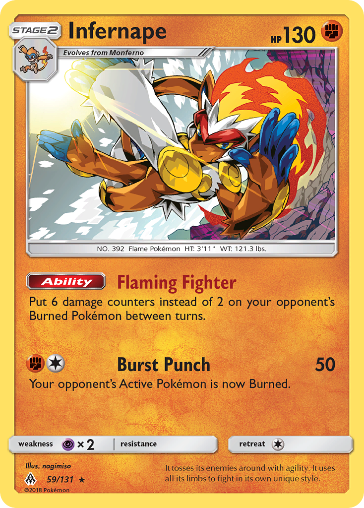 Infernape - 59/131 - Forbidden Light SM6 - Rare Holo