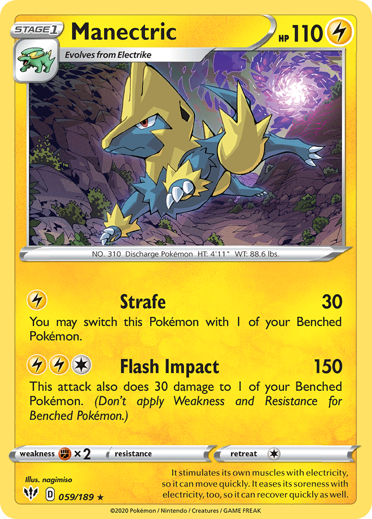 Manectric - 59/189 - Darkness Ablaze SWSH3 - Rare
