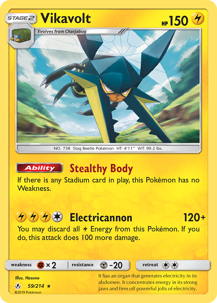 Vikavolt - 59/214 - Unbroken Bonds SM10 - Rare Holo