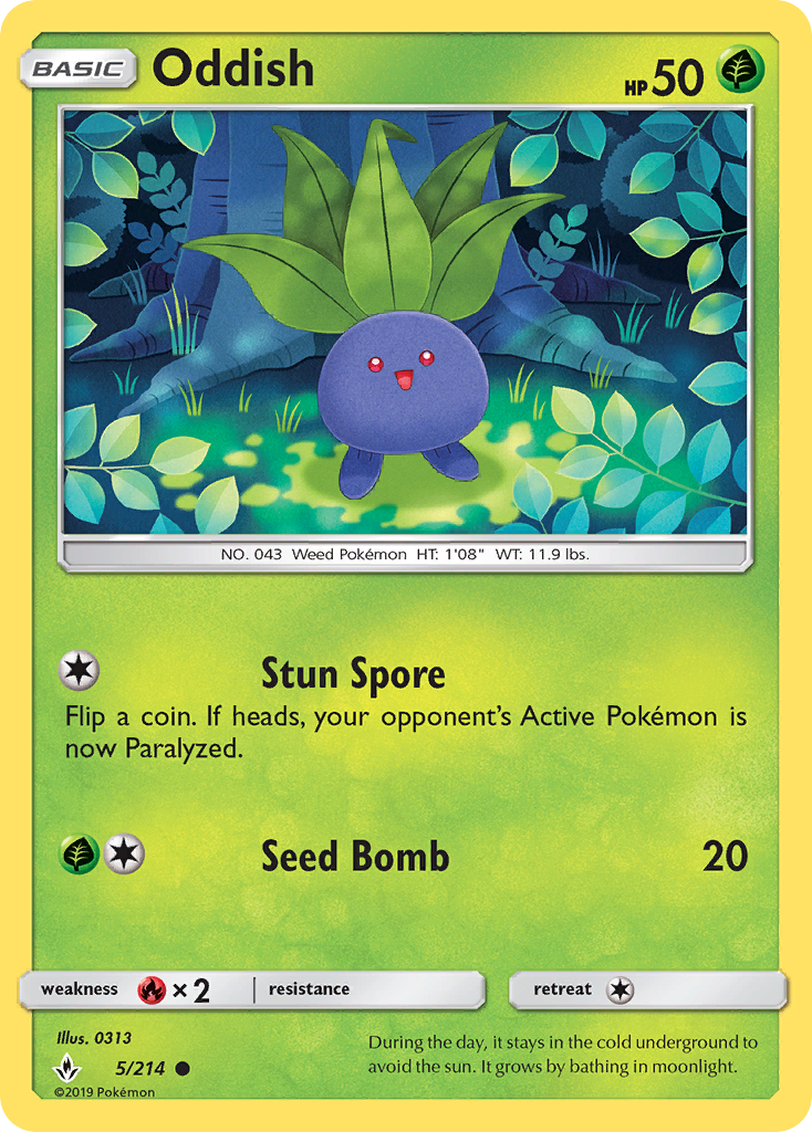 Oddish - 5/214 - Unbroken Bonds SM10 - Common
