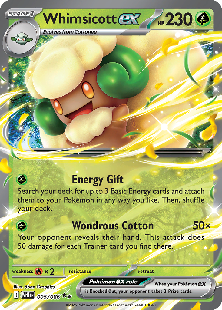 Whimsicott ex - 5/86 - White Flare RSV10PT5 - Double Rare