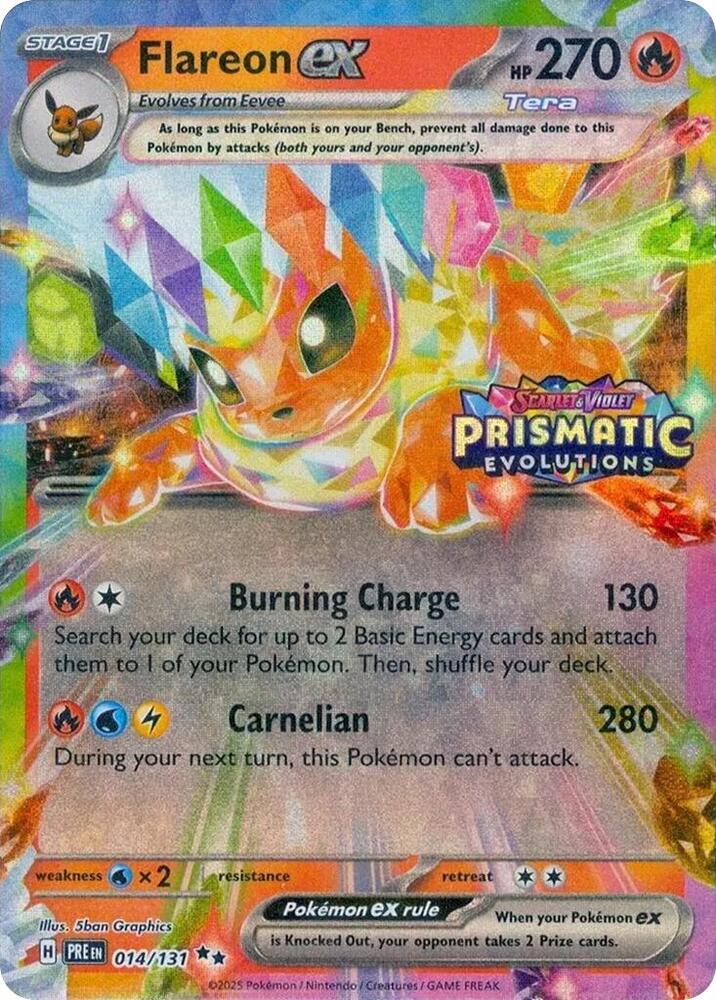 Flareon ex - 14/131 - (Prismatic Evolutions Stamp) SV8PT5 - Double Rare