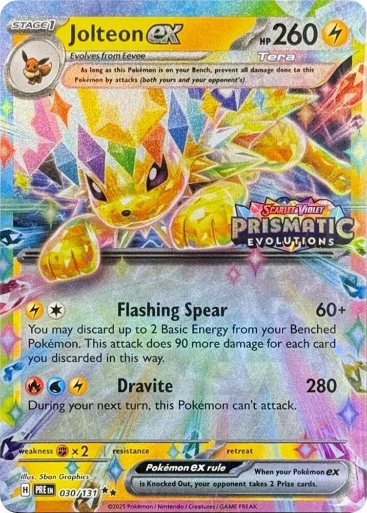 Jolteon ex - 30/131 - (Prismatic Evolutions Stamp) SV8PT5 - Double Rare