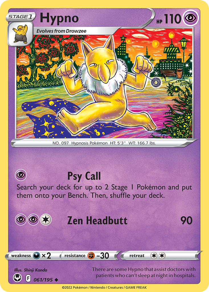 Hypno - 61/195 - Silver Tempest SWSH12 - Uncommon