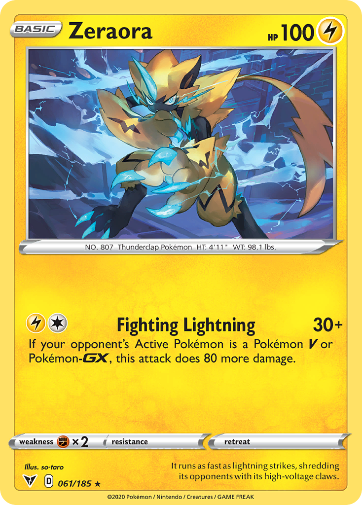 Zeraora - 61/185 - Vivid Voltage SWSH4 - Rare Holo