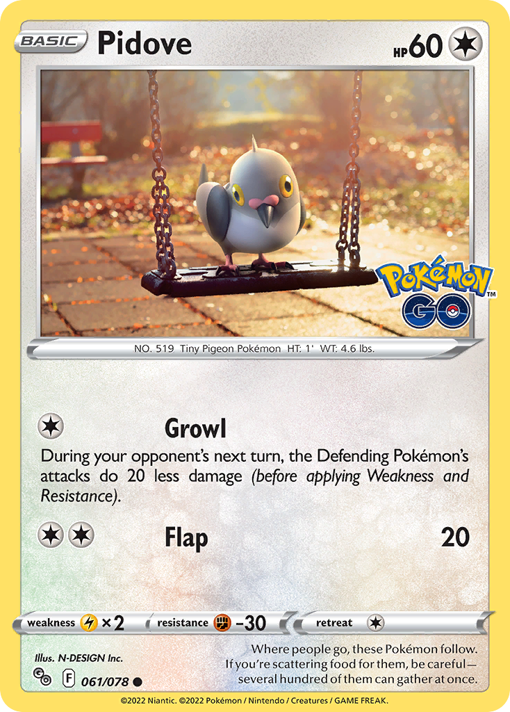 Pidove - 61/78 - Pokémon GO PGO - Common