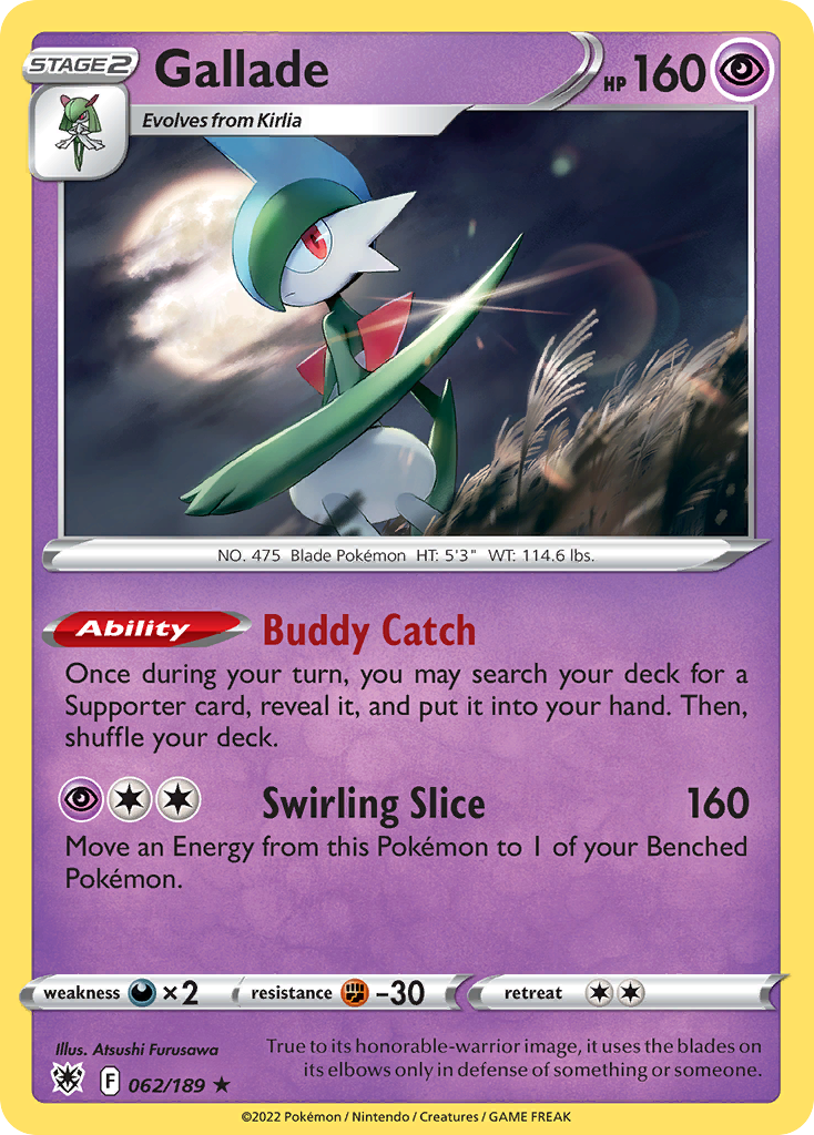 Gallade - 62/189 - Astral Radiance SWSH10 - Rare Holo