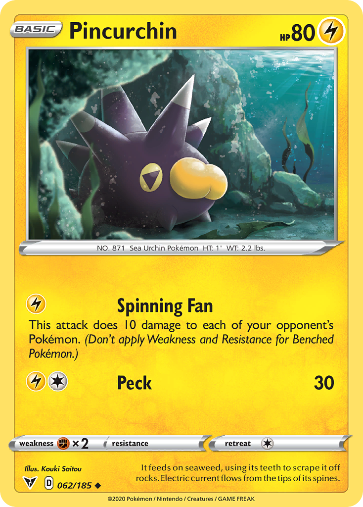 Pincurchin - 62/185 - Vivid Voltage SWSH4 - Uncommon