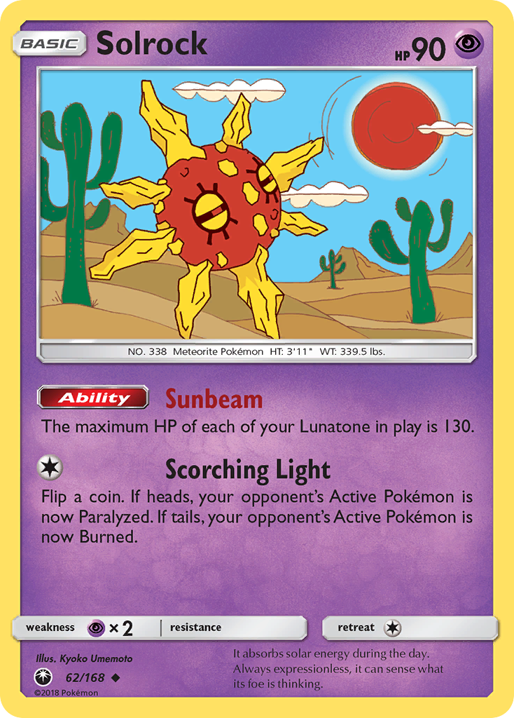 Solrock - 62/168 - Celestial Storm SM7 - Uncommon