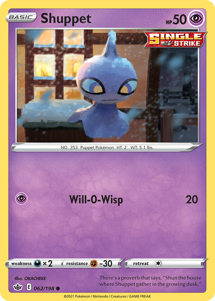 Shuppet - 62/198 - Chilling Reign SWSH6 - Common