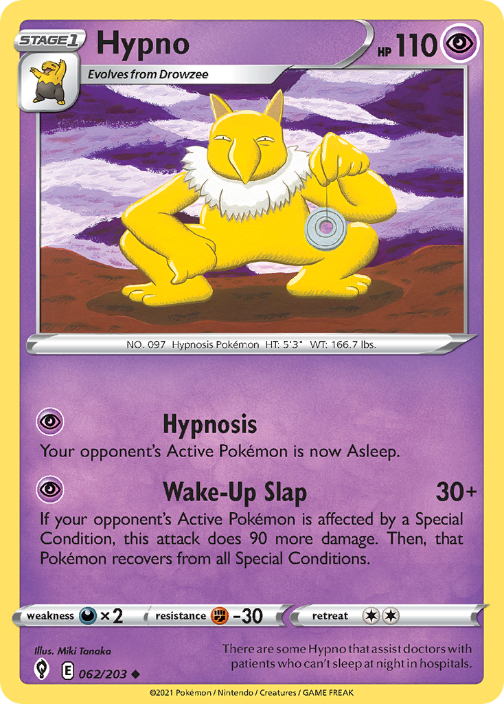 Hypno - 62/203 - Evolving Skies SWSH7 - Uncommon