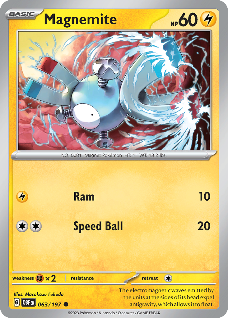 Magnemite - 63/197 - Obsidian Flames SV3 - Common
