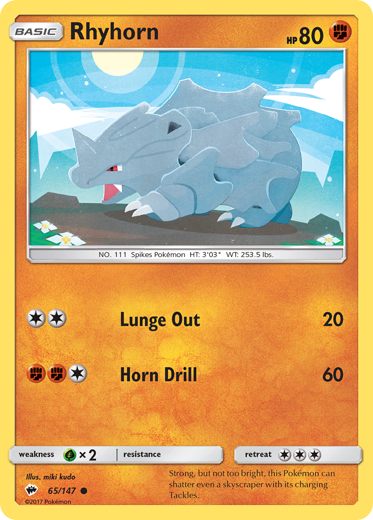 Rhyhorn - 65/147 - Burning Shadows SM3 - Common