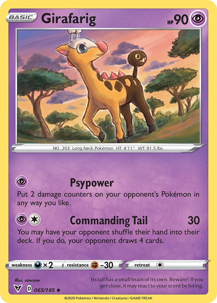 Girafarig - 65/185 - Vivid Voltage SWSH4 - Uncommon