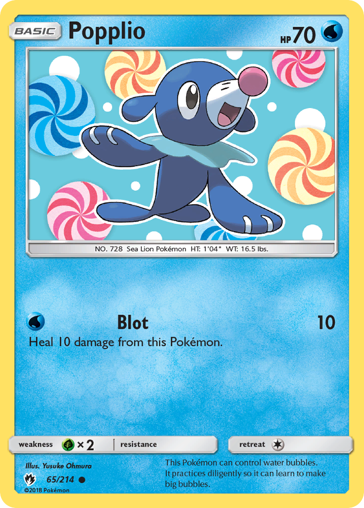 Popplio - 65/214 - Lost Thunder SM8 - Common