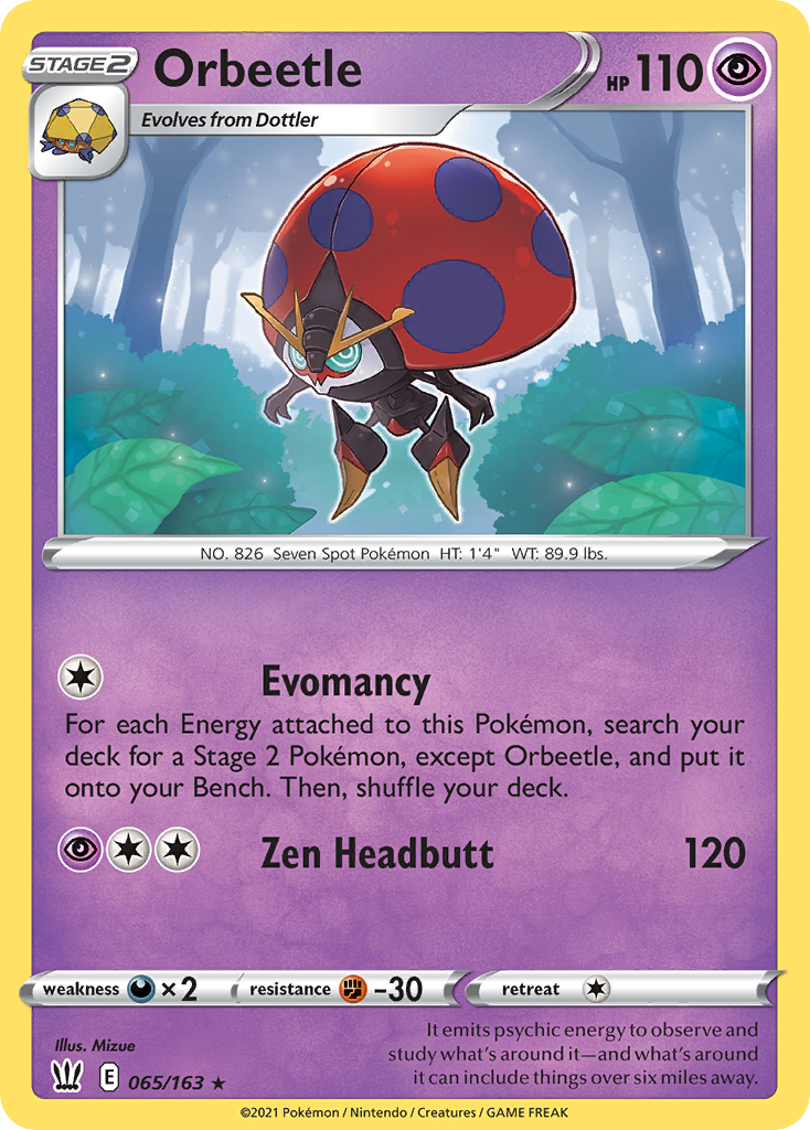 Orbeetle - 65/163 - Battle Styles SWSH5 - Rare Holo