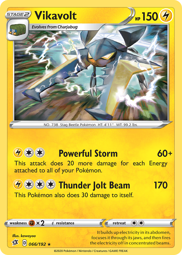 Vikavolt - 66/192 - Rebel Clash SWSH2 - Rare Holo
